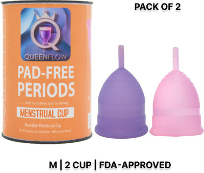 QUEENFLOW Medium Reusable Menstrual Cup(Pack of 2)