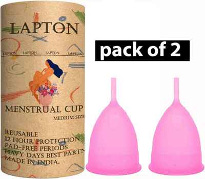 LAPTON Medium Reusable Menstrual Cup(Pack of 2)