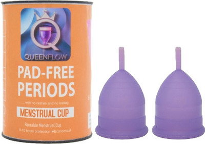 QUEENFLOW Large Reusable Menstrual Cup(Pack of 2)
