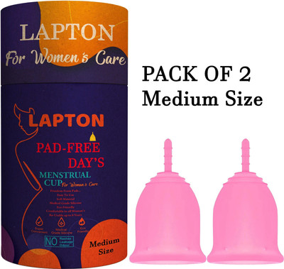 LAPTON Medium Reusable Menstrual Cup(Pack of 2)