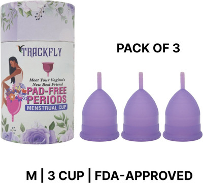 TrackFly Medium Reusable Menstrual Cup(Pack of 3)