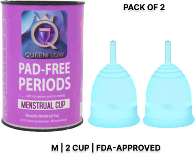 QUEENFLOW Medium Reusable Menstrual Cup(Pack of 2)