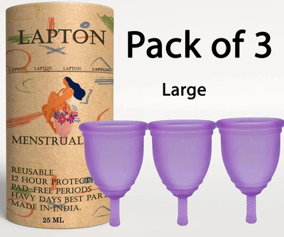 LAPTON Large Reusable Menstrual Cup(Pack of 3)