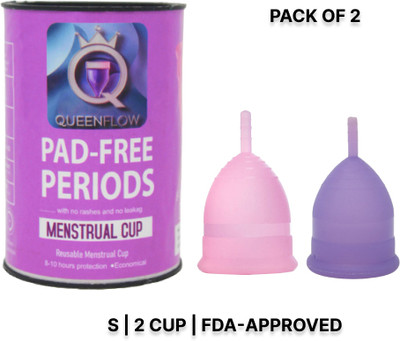 QUEENFLOW Small Reusable Menstrual Cup(Pack of 2)