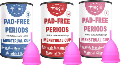 GLOKE Medium Reusable Menstrual Cup(Pack of 3)