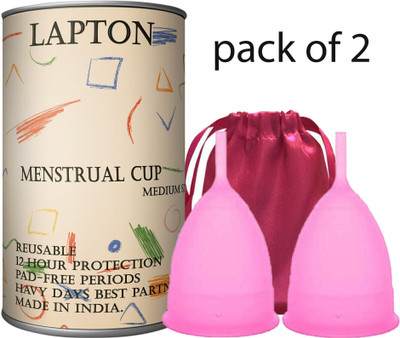 LAPTON Medium Reusable Menstrual Cup(Pack of 2)