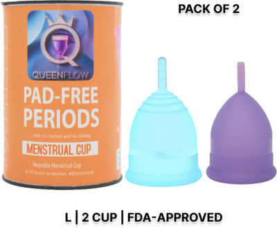 QUEENFLOW Large Reusable Menstrual Cup(Pack of 2)