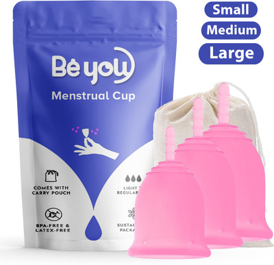 BEYOU Medium Reusable Menstrual Cup(Pack of 3)
