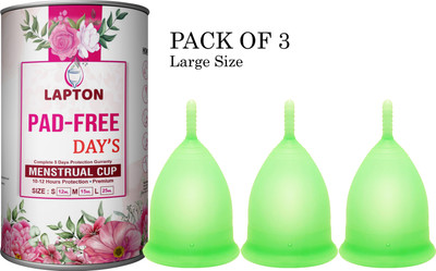 LAPTON Large Reusable Menstrual Cup(Pack of 3)