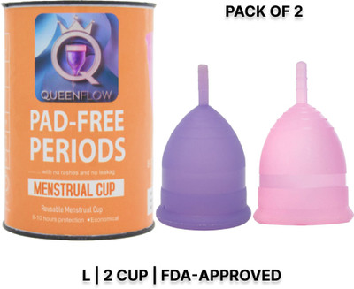 QUEENFLOW Large Reusable Menstrual Cup(Pack of 2)