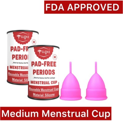 GLOKE Medium Reusable Menstrual Cup(Pack of 2)