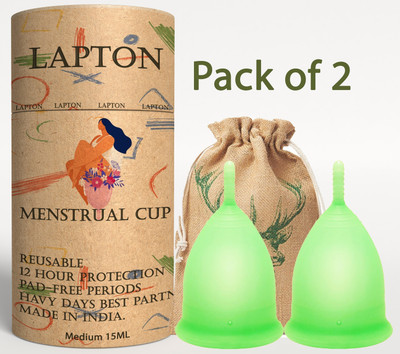 LAPTON Medium Reusable Menstrual Cup(Pack of 2)