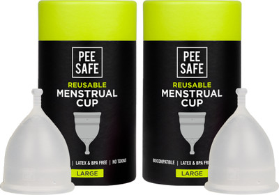 Pee Safe Large Reusable Menstrual Cup(Pack of 2)