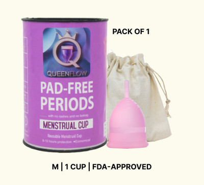 QUEENFLOW Medium Reusable Menstrual Cup(Pack of 1)