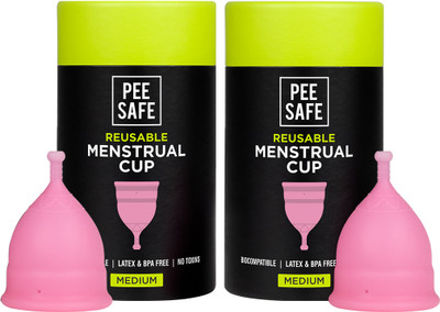 Pee Safe Medium Reusable Menstrual Cup(Pack of 2)