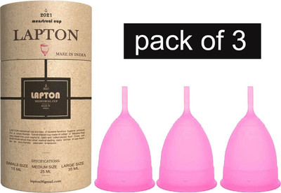 LAPTON Medium Reusable Menstrual Cup(Pack of 3)