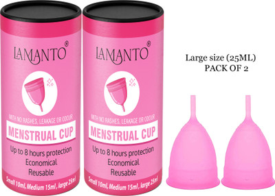 lamanto Large Reusable Menstrual Cup(Pack of 2)