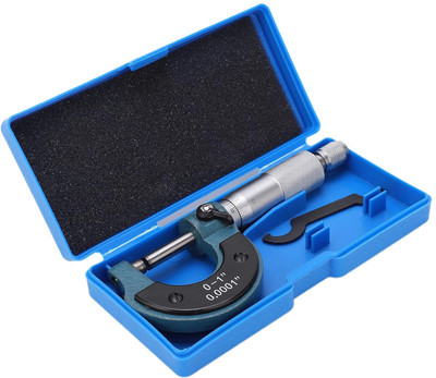 TOOLBUX Tungsten Carbide Steel Precision Micrometer 0-25mm/0.001mm Gauge + Box Micrometer Screw Gauge