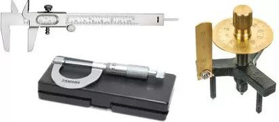 Apex Labs Combo Pack of Micrometer + Vernier caliper + Single Disk Spherometer Micrometer Screw Gauge