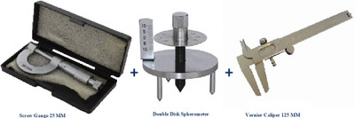 Apex Labs Micrometer + Vernier caliper + Double Disk Spherometer Micrometer Screw Gauge