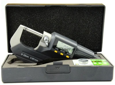 ARCSOL Digital Micrometer 0-25mm Range, 1 Micron Resolution, LCD Display, Durable Micrometer Screw Gauge