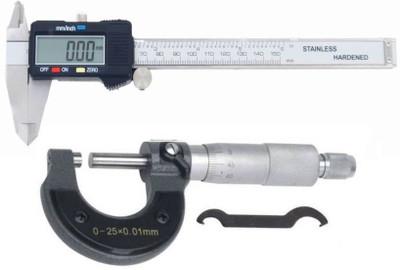 GoodsBazaar Combo Digital Caliper 0-150mm + Manual Micrometer 0-25mm Outside Micrometer Screw Gauge