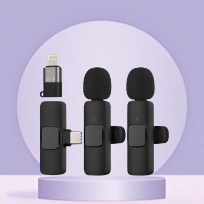 GUGGU K9 Dual Wireless Microphone Plug &Collar Mic for Vlogging/Live Stream/YouTubF40 Microphone