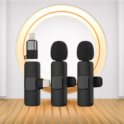 GUGGU K9 Dual Wireless Microphone Plug &Collar Mic for Vlogging/Live Stream/YouTubF84 Microphone