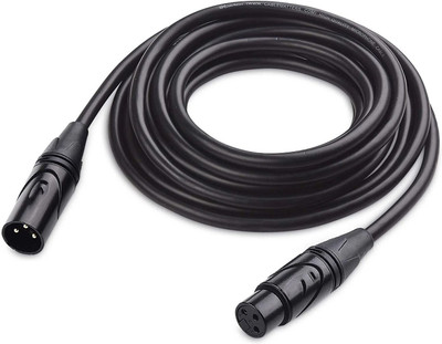 DawnRays 6 Meter XLR Male to XLR Female Cable Mic Extension Straight XLR Patch Cable cable(Black)