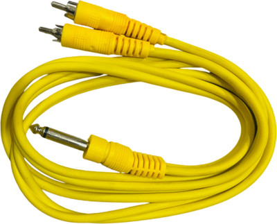 Finn Finest TV-out Cable 6.35mm 1/4 inch Mono Jack Plug to Dual Phono RCA 1.5m Cable P38 To 2 RCA Male P38/TS Mono Plug 6.3 mm to 2 RCA Plug Cord Cable(Multicolor)