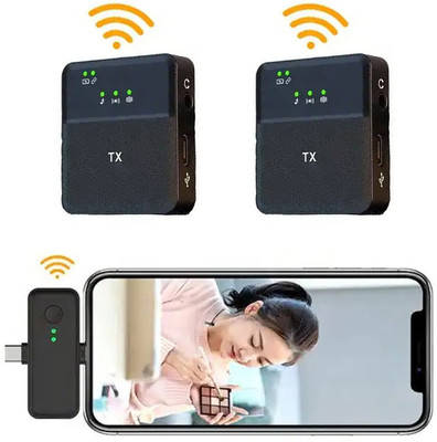 MOOZMOB Dual Mic for Youtube Video Recording Reels ASMR Online Teaching Vlogs Wireless Microphone