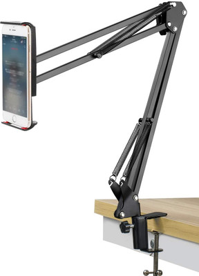 ANY KART Portable Live Streaming Adjustable Mobile Mount Stand Recording Microphone Stand(Black)