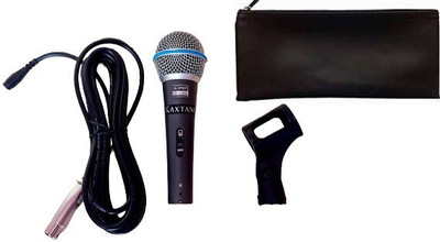 KAXTANG super beta-58A Professional Handheld wired Microphone Wired (Black) Vocal Karaoke Handheld Dynamic Singing Mic Studio Microphone Mike 58(Black, Blue)