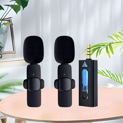 GUGGU K35 Wireless Microphone With Collar mic for Vlogging, Recording & InterviewD106 K35 Wireless Microphone With Collar mic for Vlogging, Recording & InterviewD106(Black)