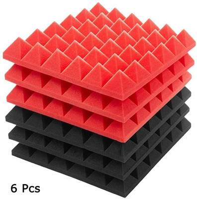 Urban Infotech Pyramid Soundproofing Studio Acoustic Foam Acoustic Foam Panels(Red And Black)