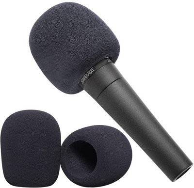 RODZ 3 Pcs Foam Mic Cover Handheld Microphone Windscreen(Black)