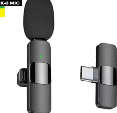 Bashaam E1496_K8 MIC LAPEL WIRELESS MICROPHONE BLACK (PACK OF 1) Holder(Black)