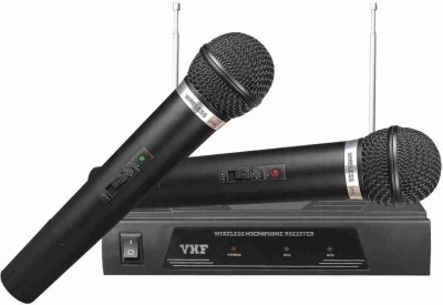 Amrit Audio VHF SERIES LWM-328 DUAL HANDHELD WIRELESS MICROPHONE WITH RECIEVER USE FOR SINGING,ANAUNSING AND MULTIPURPOSE(Black)