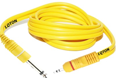 LQTON  TV-out Cable AUX Cable 3.5mm Stereo aux jack to 6.3mm p38/mono audio jack(Yellow, For Home Theater, 1.8 m)