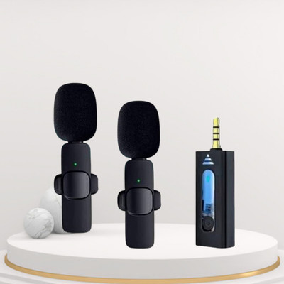 Clairbell K35 Wireless Microphone With Collar mic for Vlogging, Recording & InterviewS335 K35 Wireless Microphone With Collar mic for Vlogging, Recording & InterviewS335(Black)