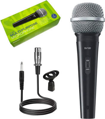 GoodsBazaar Dynamic Vocal Microphone Handheld Supercardioid Professional Mic SV100 Unidirectional/Cardioid Vocal Wired Microphone with 16ft XLR Cable(Black)