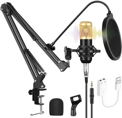 IMAGINEA Recording Studio Equipment Kit with Sound Card and Mic Stand for Singing Live Streaming Gaming Broadcasting Podcasting Home Studio(Multicolor)
