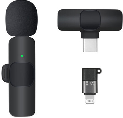 WRADER Professional Grade K8 Wireless Collar Mic for Youtube for Type C Smartphones NA(Black)