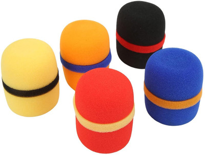KH Colorful Foam Mic Cover Handheld Microphone Windscreen, Foam (Pack of 5) Mic Foam Cover(Multicolor)