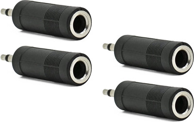 fdealz 4 Pieces of Audio Jack Adapter 3.5mm to 6.35mm Headphone Adapter Microphone Converter Stereo Socket to Headphone Jack,(Blue Color - 3.5MM Mono - 6.35MM Female)