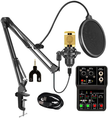 IMAGINEA BM 800 Condenser Microphone All Set With Q12 2Channel Audio Mixer for Gaming Podcast, Studio, Vlogging Recording, Broadcasting mic(Black)