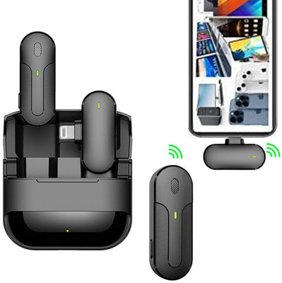 WRADER Wireless iPhone Mic for Recording Videos Youtube Live Streaming Podcast and Reel ASMR Microphone(Black)