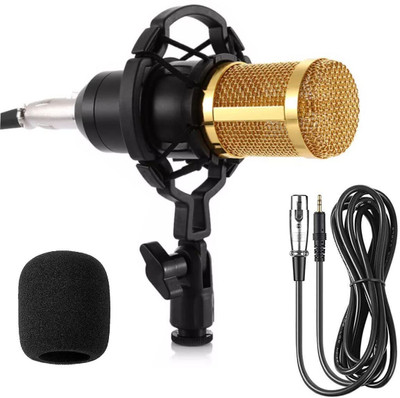 Urban Infotech BM-800 Condenser Mic with XLR Cable Shock Mount and Foam Cap Microphone(Multicolor)