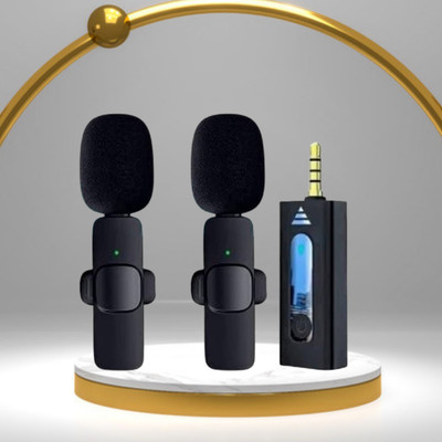 GUGGU K35 Wireless Microphone With Collar mic for Vlogging, Recording & InterviewF437 K35 Wireless Microphone With Collar mic for Vlogging, Recording & InterviewF437(Black)
