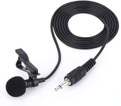 rkm Collar Mic with Noise Cancellation Feature & Clear Sound Recording 3.5mm Jack,Metal Clip + 1.5mm cable(Black)